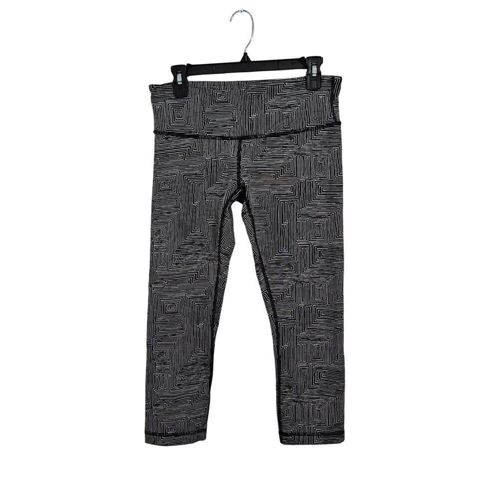 Lululemon Wunder Under Crop III Pants Leggings Stretch Maze Jacquard Sz 8 M
